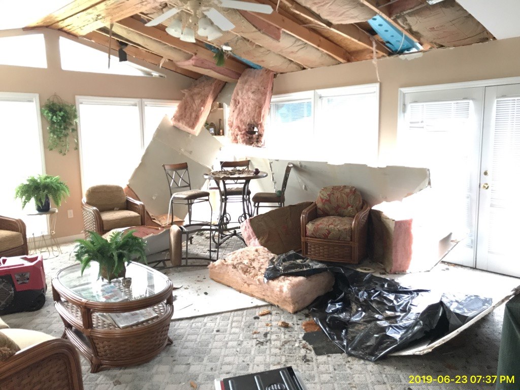 Storm damage in Pensacola Florida. Rytech Greater Pensacola is here for your emergency storm damage needs 24/7